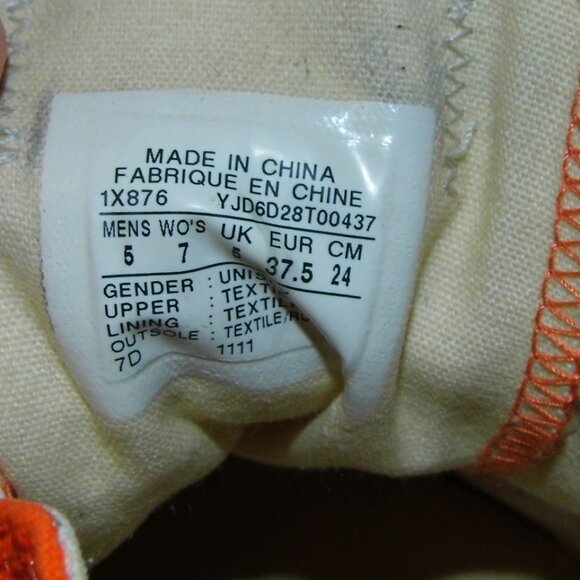 CONVERSE Chuck Taylor All Star Spec Ox Orange Sneakers Womens Size 7 - Picture 7 of 7